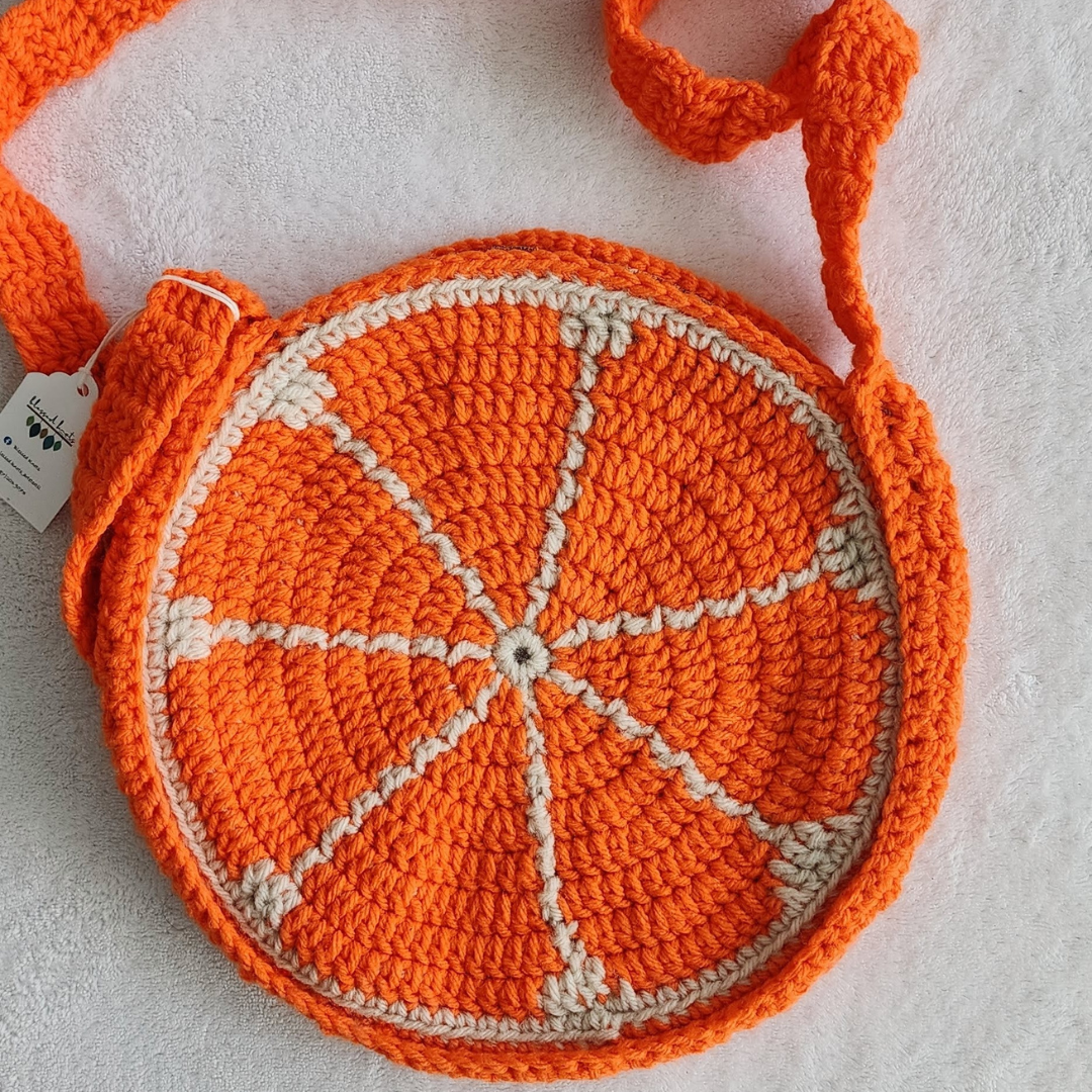 Orange Retro Crochet Purse