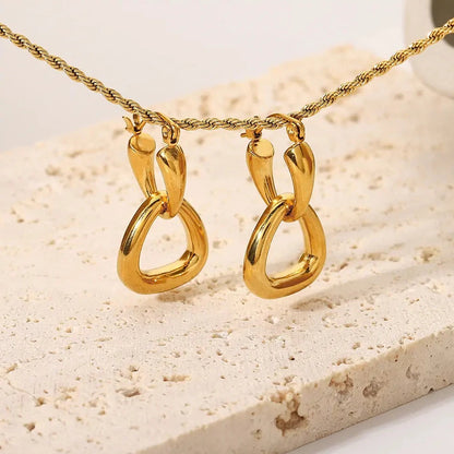 Gold Hoop Drop Earrings