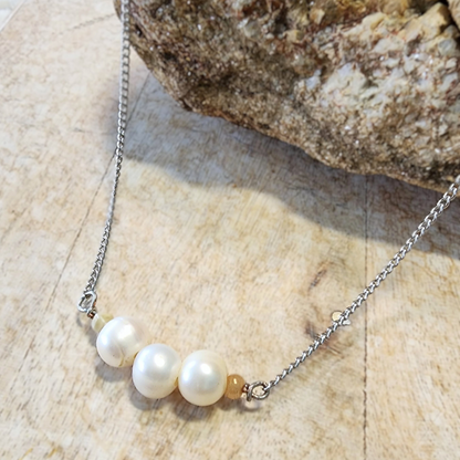 Classic Freshwater Pearl Stainless Steel Choker