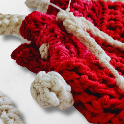 Crochet Red Bucket Bag