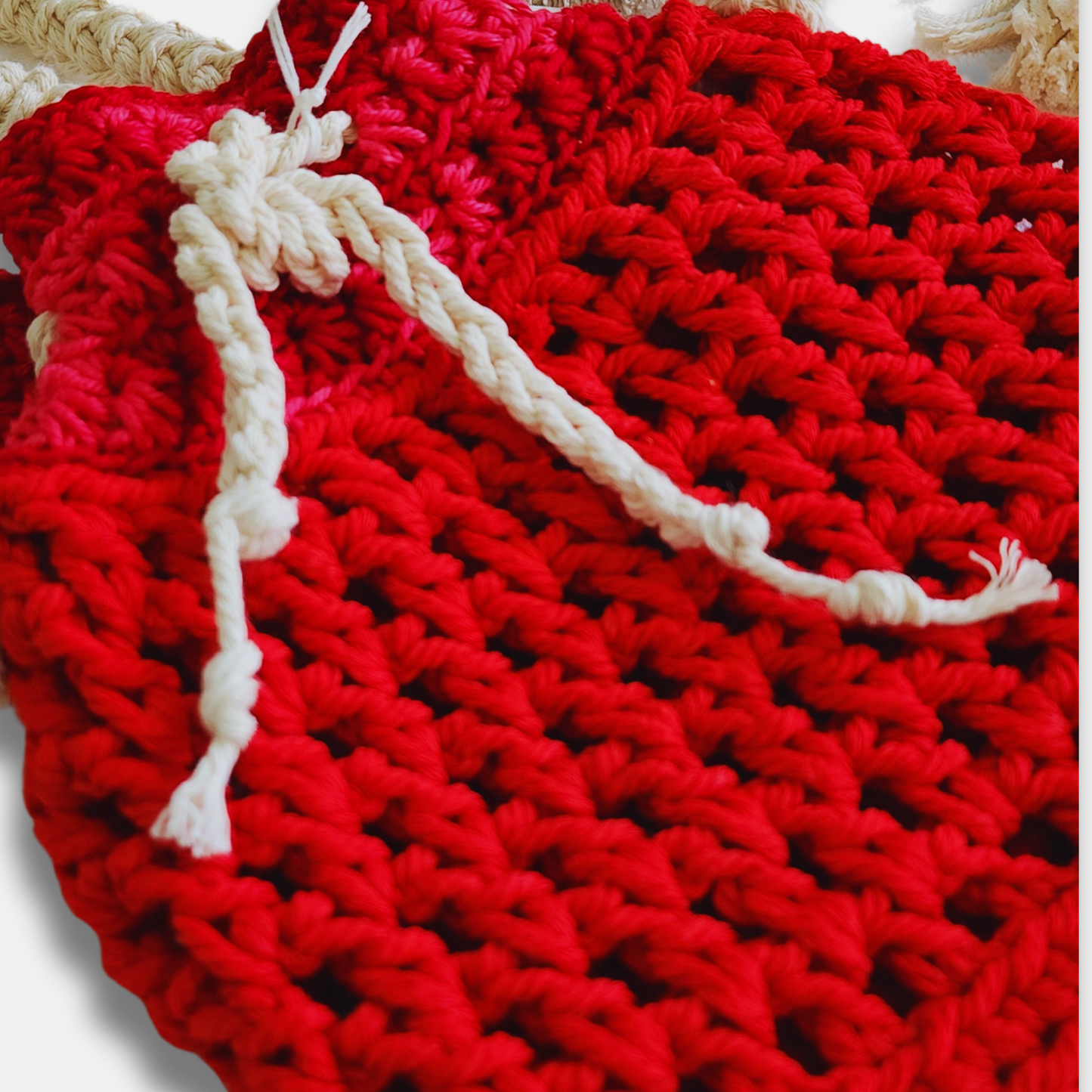 Crochet Red Bucket Bag