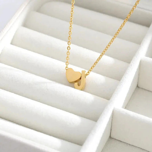 Letter Heart Initial Necklaces