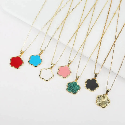 Plant Flower Pendant Necklace Women