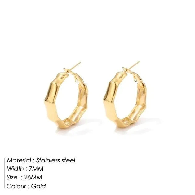 Big Bamboo Circle Hoop Earrings