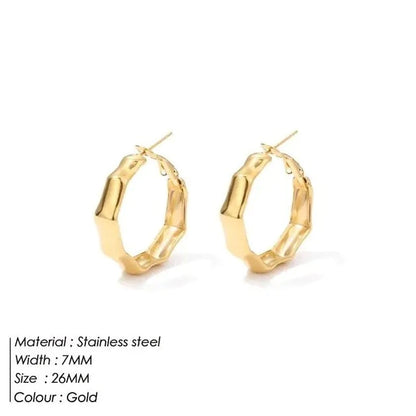 Big Bamboo Circle Hoop Earrings