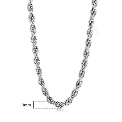 Twisted Rope Link Chain Stainless Steel