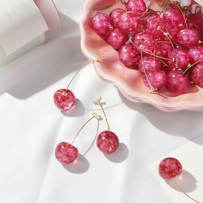 Earrings, trendy jewelry, jewelry, stud earrings, gold-plated, geometric shapes, artisan jewelry, luxury jewelry, fruits jewelry, cherry jewelry