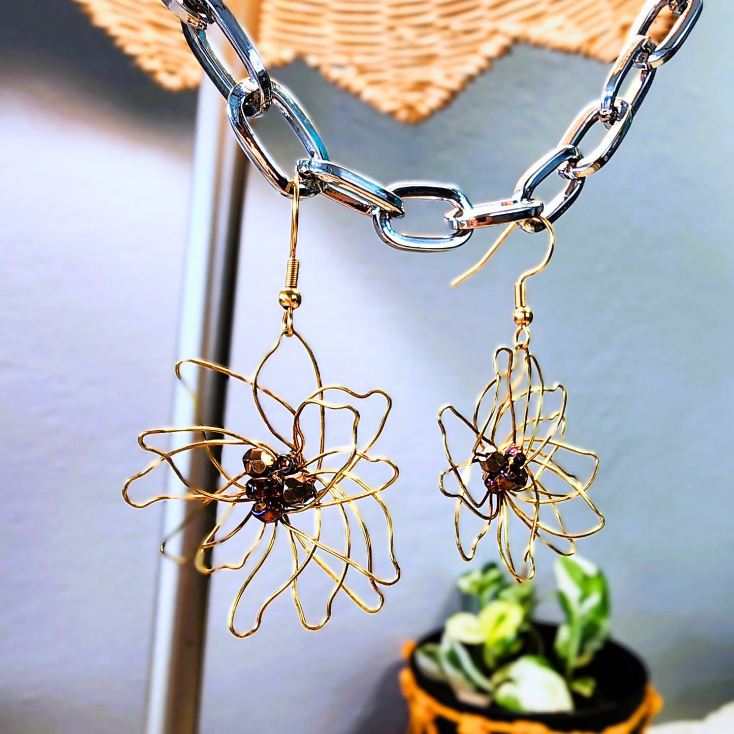 Copper Floral Delight Earrings