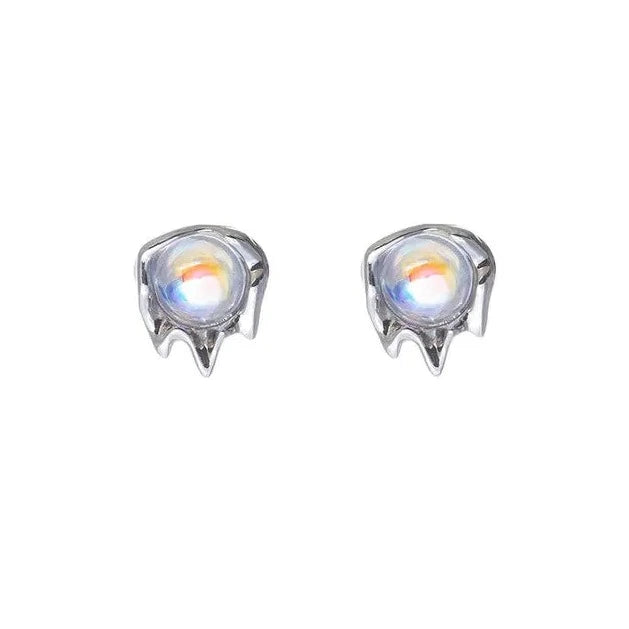 Moonstone Lava Stud Earrings