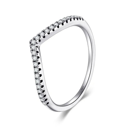 Modian 925 Sterling Silver Stackable CZ Rings: Fashion Jewelry