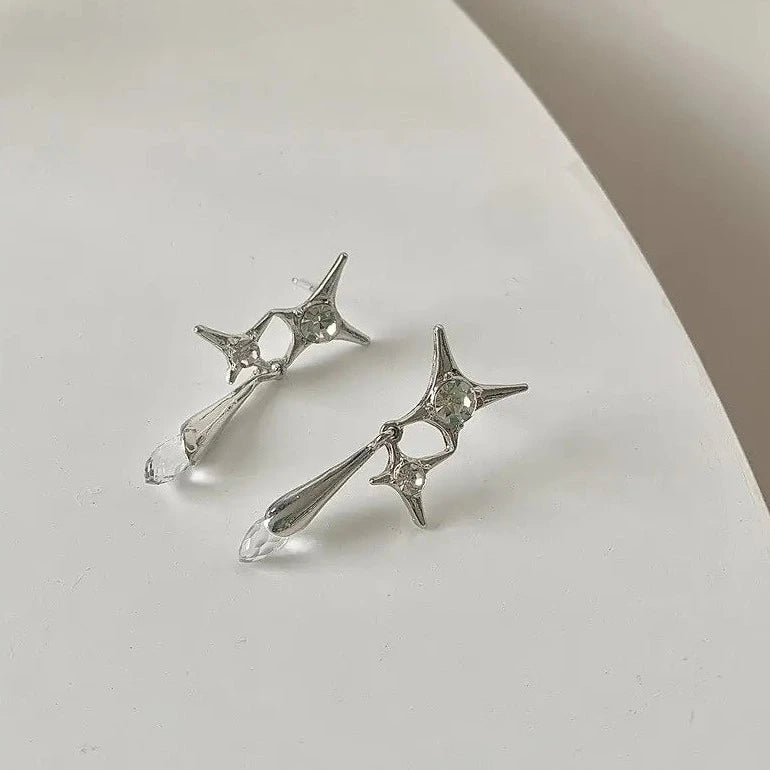 Needle Star Cross Earrings