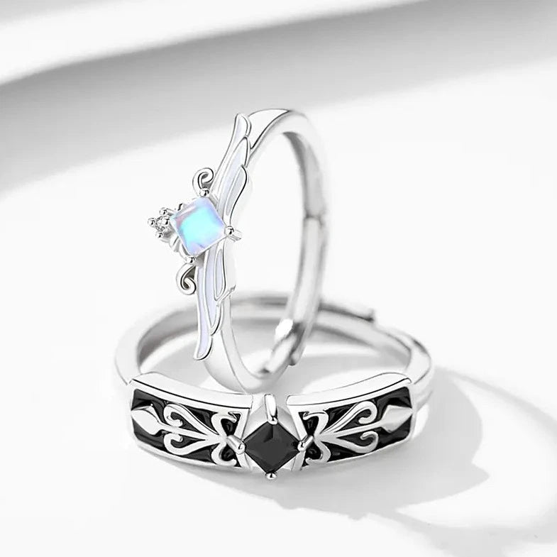 Knight Guardian Princess Crown Couple Rings