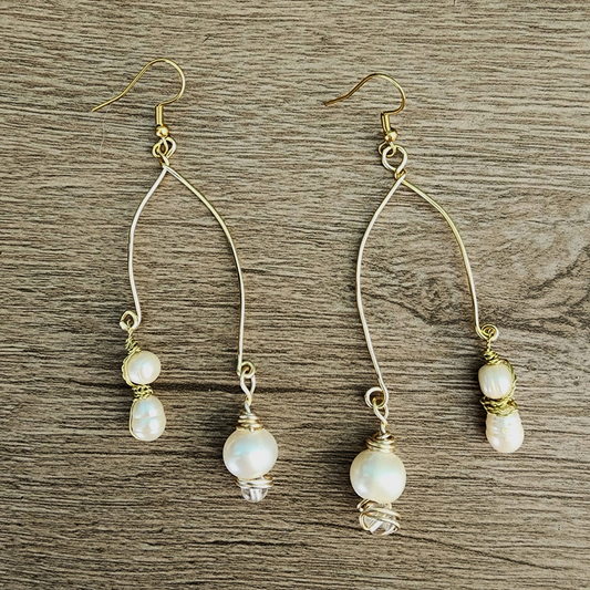 Freshwater Pearl Twist Earrings