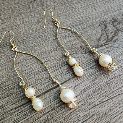 Freshwater Pearl Twist Earrings