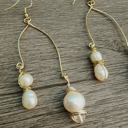 Freshwater Pearl Twist Earrings