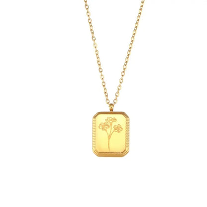 Gold Plated Flower Birthstone Necklaces