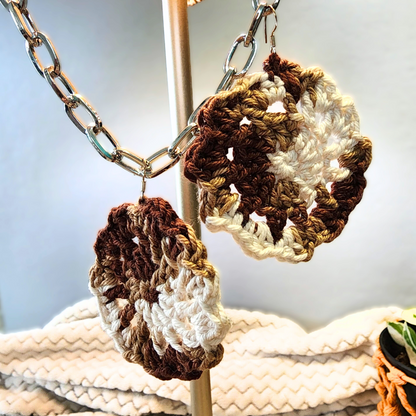 Handmade Earth Tones Crochet Earrings