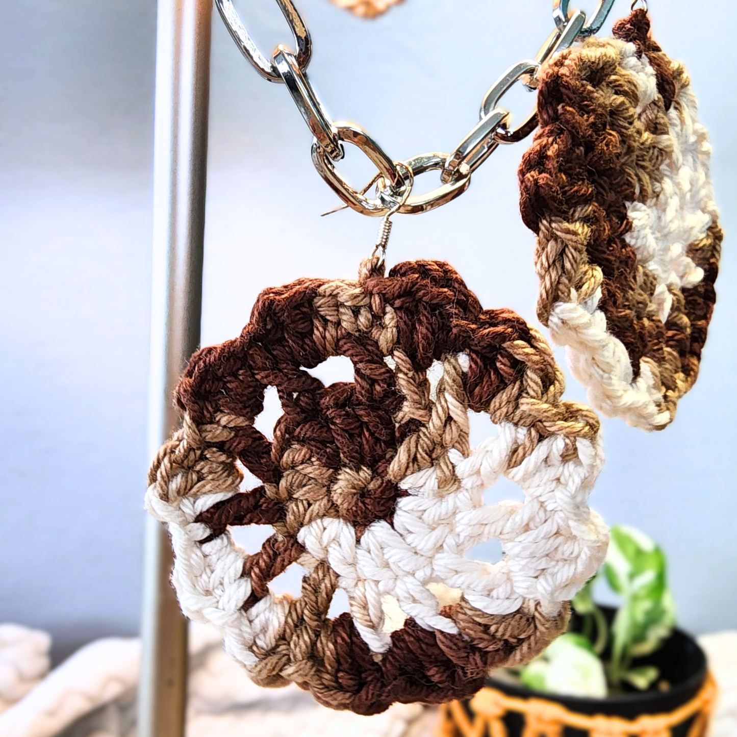 Handmade Earth Tones Crochet Earrings