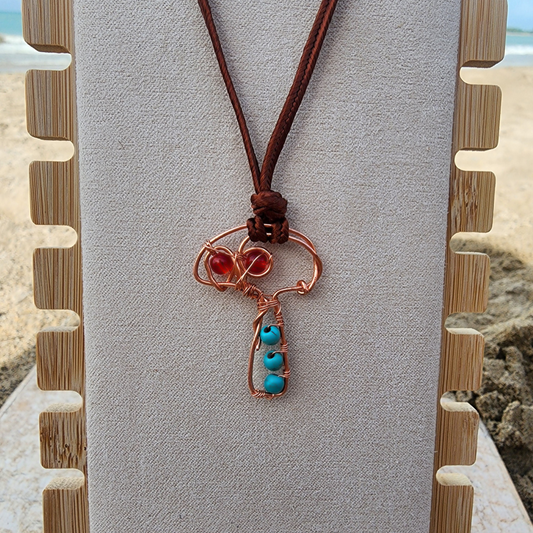 Handmade Copper Wire Mushroom Pendant Choker