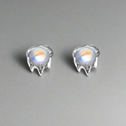 Moonstone Lava Stud Earrings