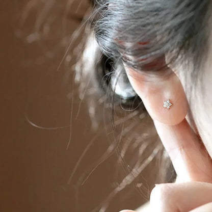 Plated Silver Gold Flower Earrings