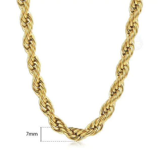 Twisted Rope Link Chain Stainless Steel