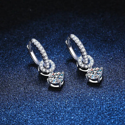 Genuine Moissanite Drop Earrings