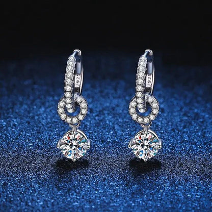 Genuine Moissanite Drop Earrings