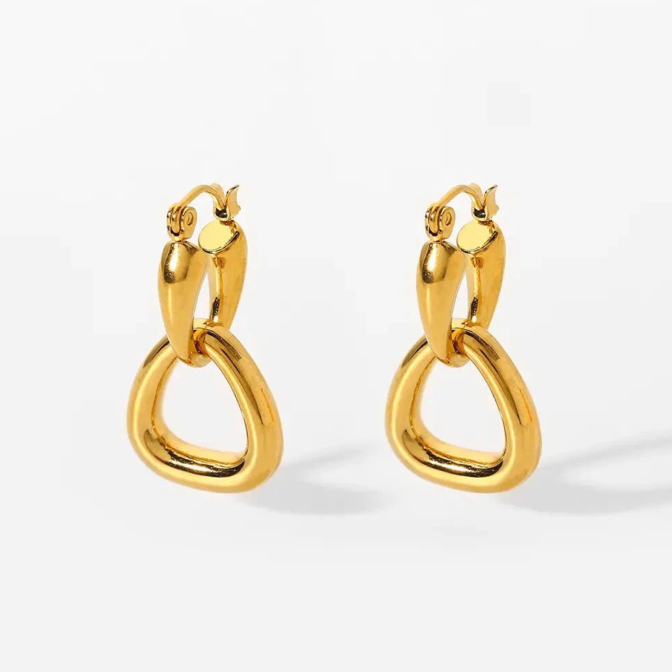 Gold Hoop Drop Earrings