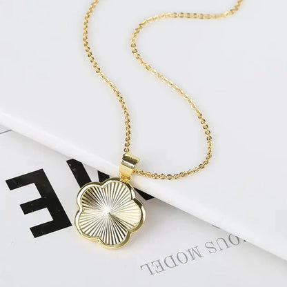 Plant Flower Pendant Necklace Women