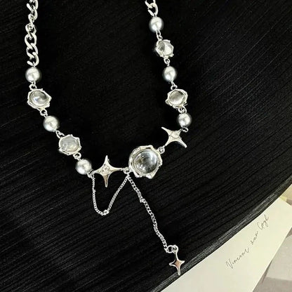 Star Geometric Crystal Chain Necklaces