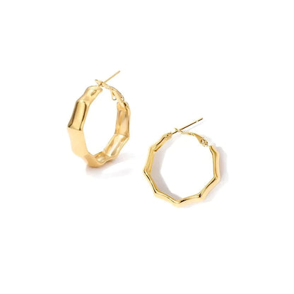 Big Bamboo Circle Hoop Earrings