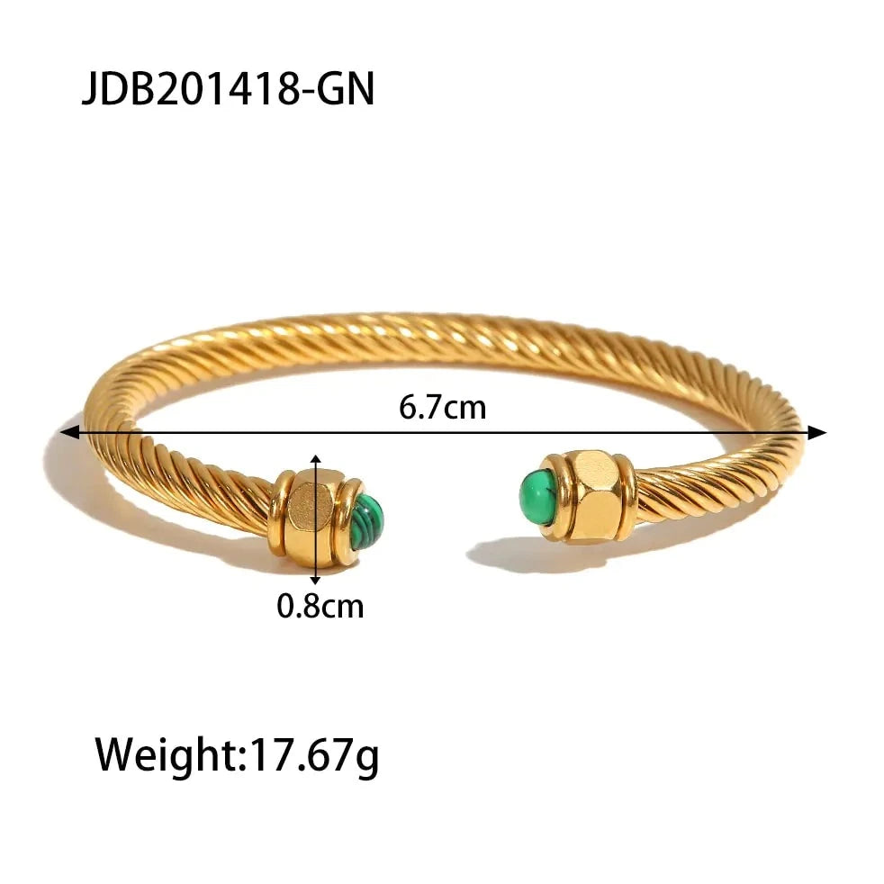 Stunning Bangles Bracelets 18k Gold Plated Stainless Steel