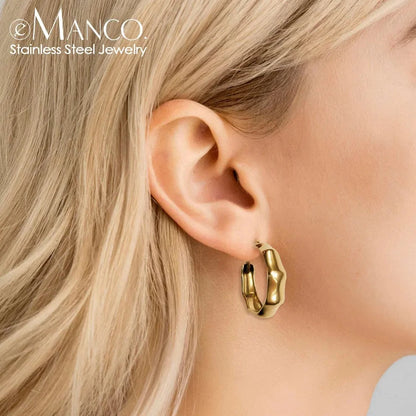 Big Bamboo Circle Hoop Earrings