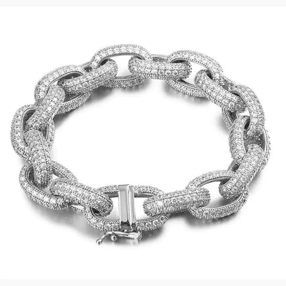 Heavy Rock Iced Out Cuban Charm Bracelets