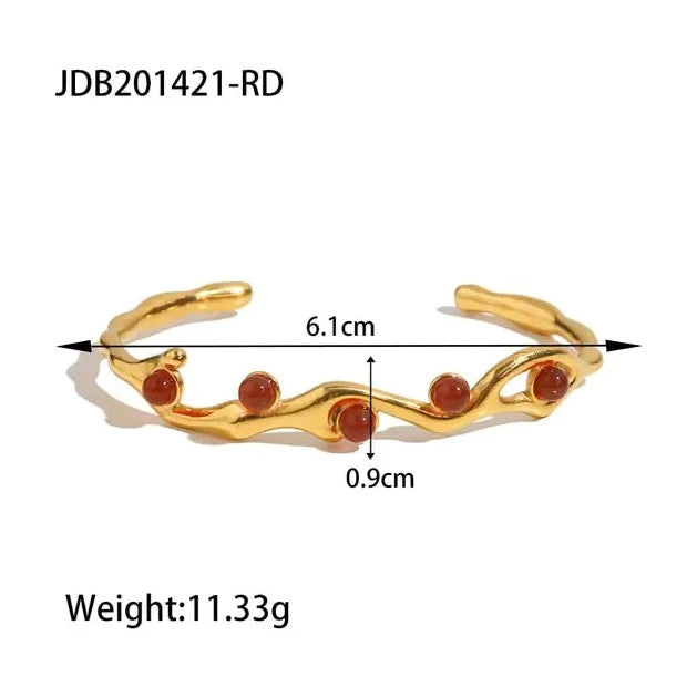 Stunning Bangles Bracelets 18k Gold Plated Stainless Steel