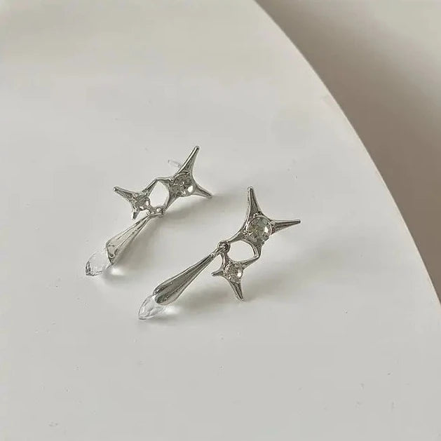 Needle Star Cross Earrings