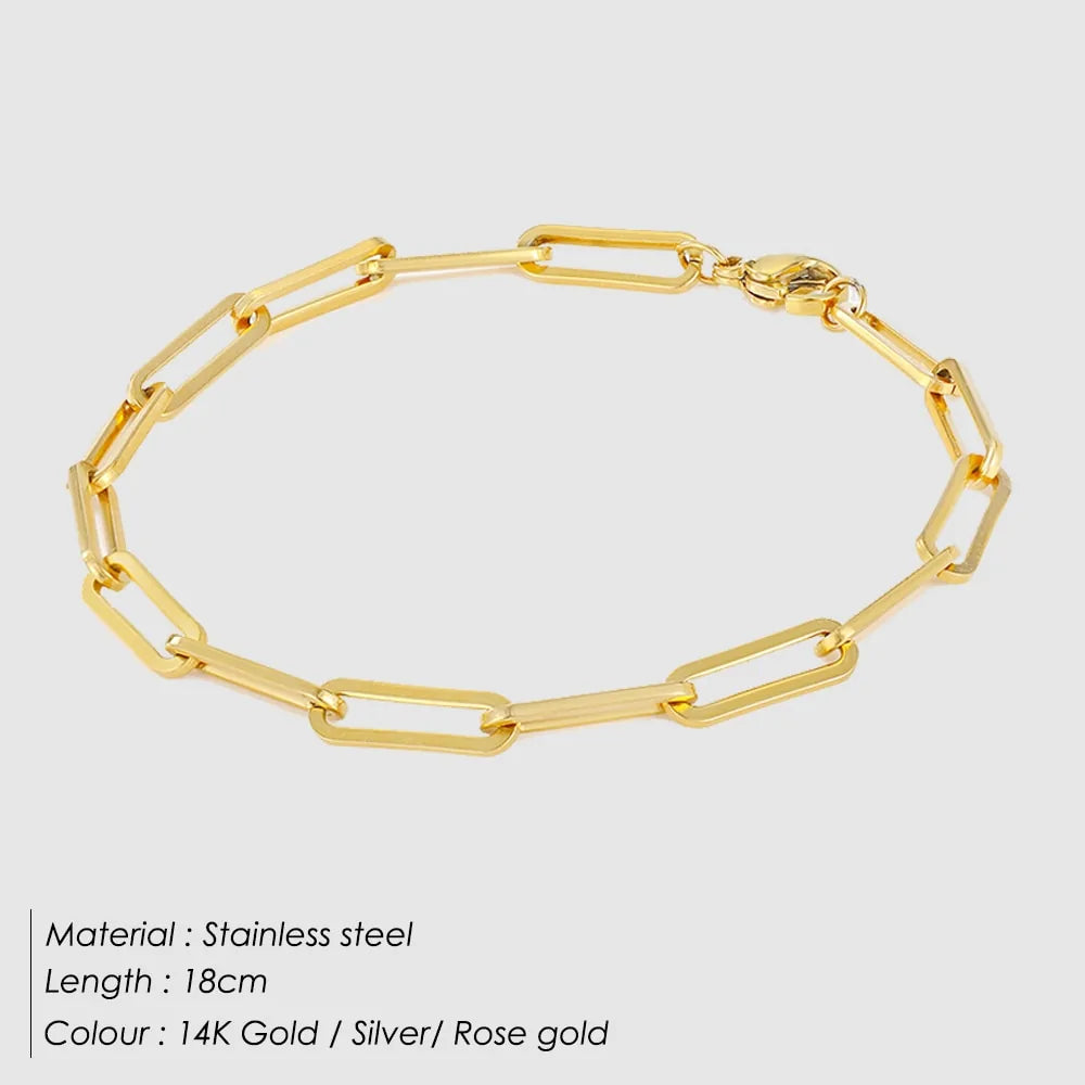 Women's Stainless Steel Curb Cuban Link Bracelet by Davieslee Jewelry