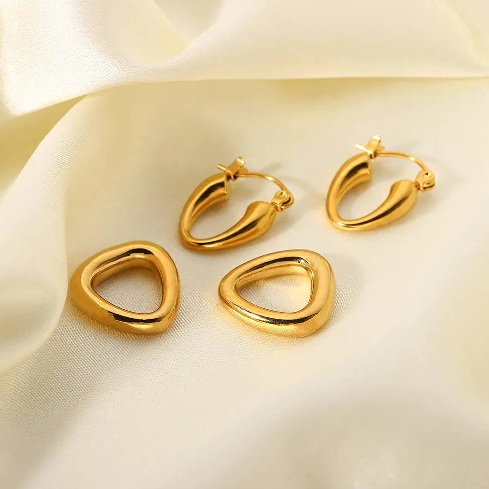 Gold Hoop Drop Earrings