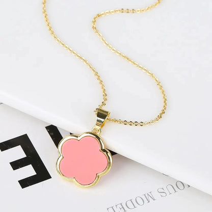 Plant Flower Pendant Necklace Women