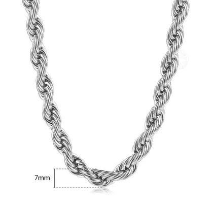 Twisted Rope Link Chain Stainless Steel