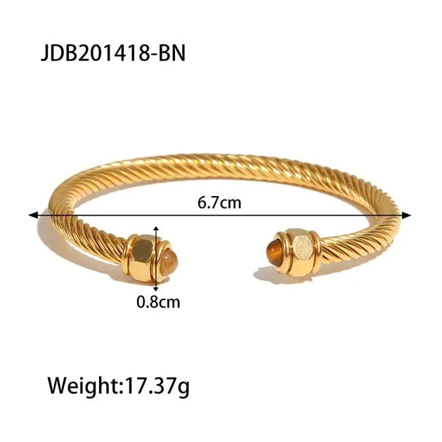 Stunning Bangles Bracelets 18k Gold Plated Stainless Steel